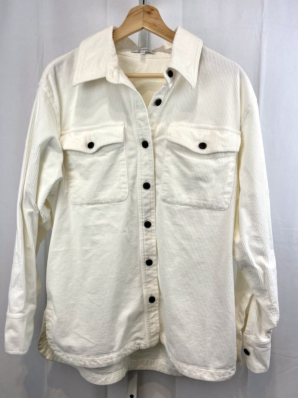 MADEWELL Corduroy Relaxed Shirt Jacket NT900 Button Up Cream Size L